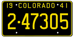 colorado license plate